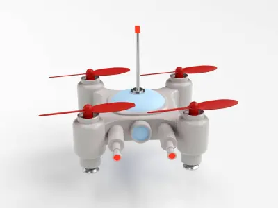Mini Quadcopter rigged 3d model Low-poly 3D model