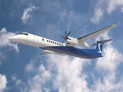 Bombardier q400 airplane Low-poly 3D model