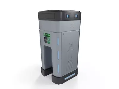 Sci-Fi Recycling Bin Low-poly 3D model