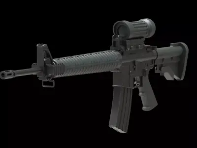 Colt Canada C7A2 Low Poly Free low-poly 3D model