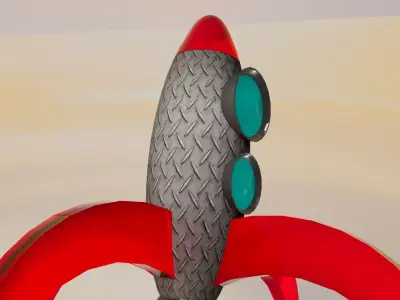 Advance Rocket Low Poly Sci-Fi Spaceship 3D Model Free low-poly 3D model