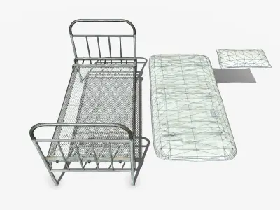 Prison Bed  Low-poly 3D model