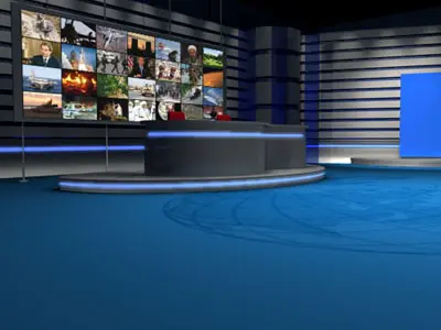 TV news studio 3D model