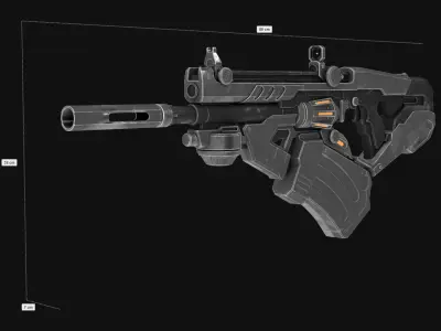 Futuristic Sci-Fi Assault Rifle Free 3D model
