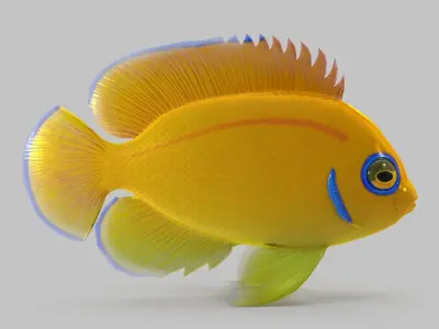 Lemon Peel Angel Low-poly 3D model