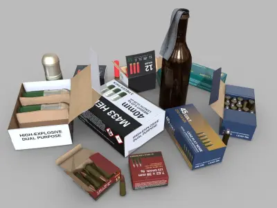 Ammunition Package Low-poly 3D model