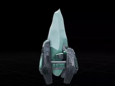 Futuristic Sci-Fi Crystal Energy Core Reactor 3D Model 3D print model