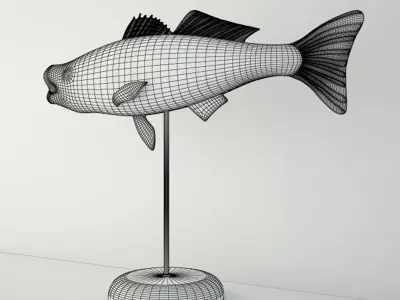 George Strunk Handmade Wooden Fish Sculpture 3D model