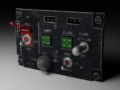 F16 CMDS CHAFF and FLARE Panel 3D model