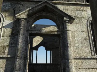 Mausoleum building with columns and arches 3D model