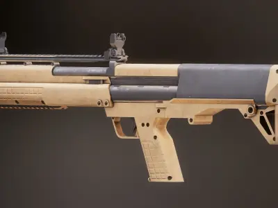 Kal-Tec KSG PBR Rigged Low-poly 3D model