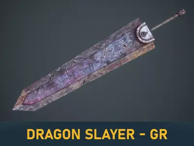 Dragon Slayer - Berserk - game ready - LP Free low-poly 3D model