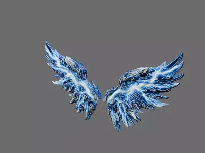 Stormforged Wings 3D Model - Sci-Fi Mech Lightning Game Asset Low-poly 3D model