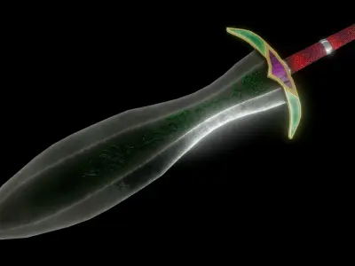  Free Elven fantasy Sword Lowpoly Free low-poly 3D model