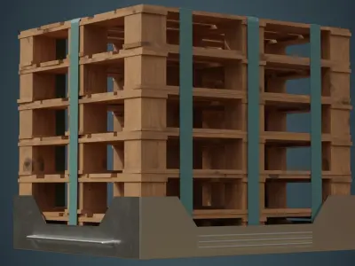 Pallet Rack 1A Low-poly 3D model