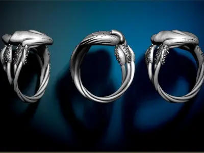 octopus ring giant squid ring Low-poly 3D model