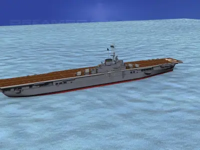 Ticonderoga Class Carrier CV-40 USS Tarawa 3D model