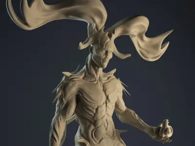 Alien statue of deity 3D print model