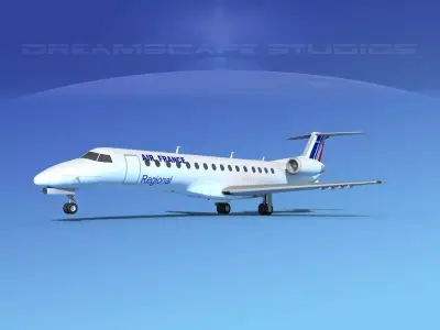 Embraer ERJ-140 Air France Reg 3D model