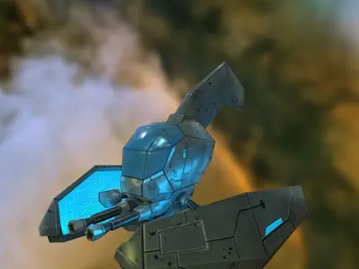 Low Poly Game Ready SpaceShip - StormFly Low-poly 3D model