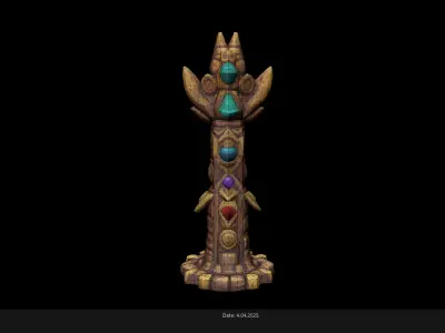 Low Poly Stylized Totem AI Low-poly 3D model