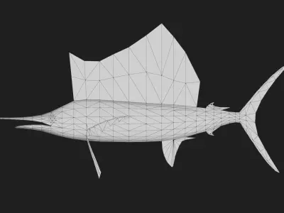 Sailfish Low-poly 3D model