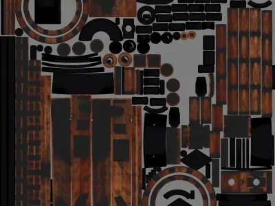 Medieval Powder Cannon Low-poly 3D model