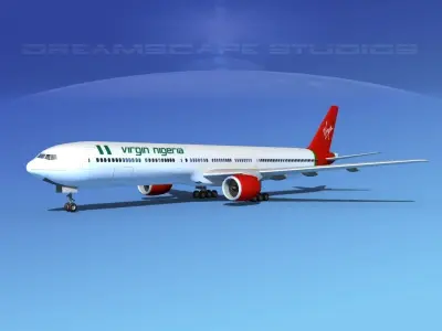 Boeing 777-300 MP Virgin Nigerian 3D model