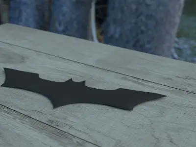 Batarang stuck In a wall Free 3D model