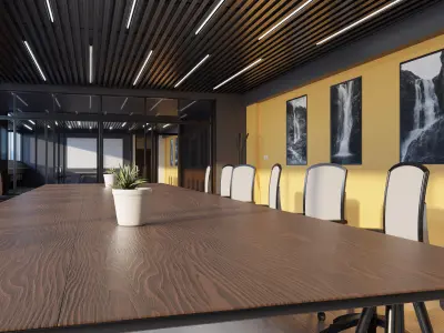 Modern Office - Hipoly 3D Model -blender - fbx - obj 3D model