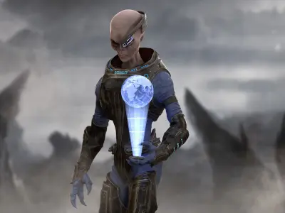 Sci Fi Alien  Low-poly 3D model