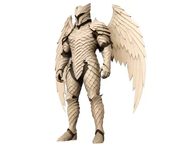 Winged Seraph Knight Armor Low-poly 3D model
