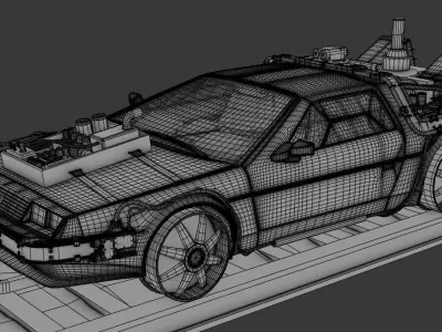 Delorean Back To The Future Part 3 Railroad 3D model