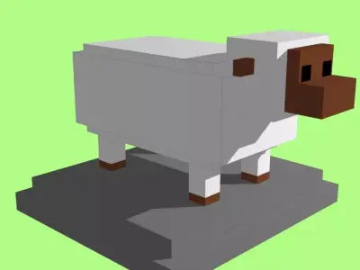 VOXEL SHEEP - MODEL 12 Low-poly 3D model
