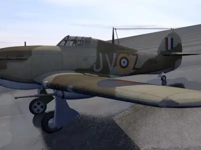 Hawker Hurricane Mk-2d 3D model