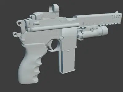 Mauser C96 Sand Tacticool Low-poly 3D model