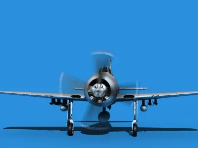 Grumman F8F-2 Bearcat V00 3D model