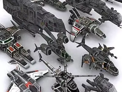 Sci-Fi Airspace pack Low-poly 3D model