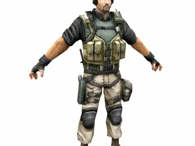 R8 Army Soldier Low-poly 3D model