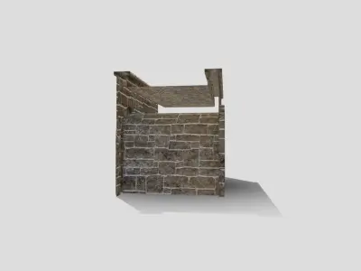 Medieval Stone Bridge Low-poly 3D model