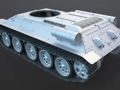 T-34 Tank Chassis High-Poly 3D model