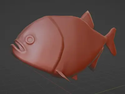 Piranha Low Poly fish 3D model
