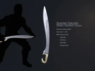 Spanish Falcata Low-poly 3D model purchase