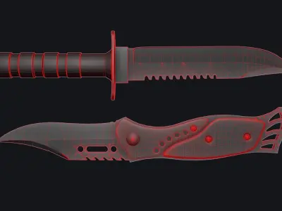 Knives knife Low-poly 3D model