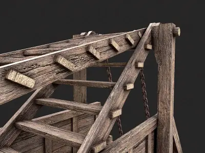 Medieval Siege Ladder PBR Low-poly 3D model