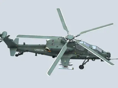 China Armed Helicopter - PLA-WZ10 3D model
