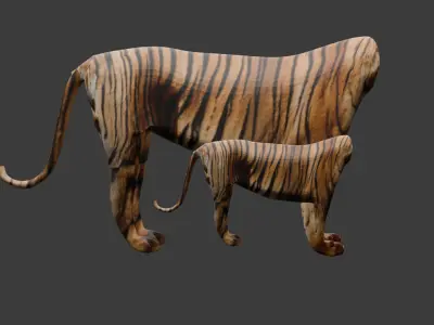 Low Poly Tiger 3D model Low-poly 3D model