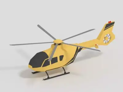 Low Poly Helicopter Game Ready Low-poly 3D model