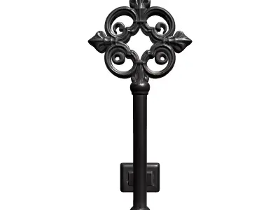Ornate Antique Skeleton Key 3D Model Low-poly 3D model