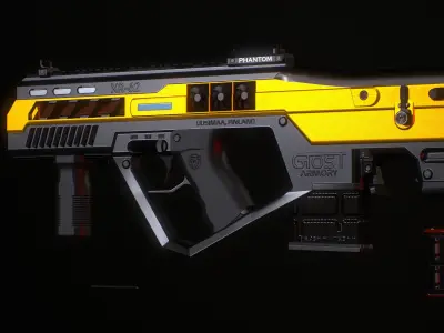 XR-62 Bullpup Railgun Low-poly 3D model